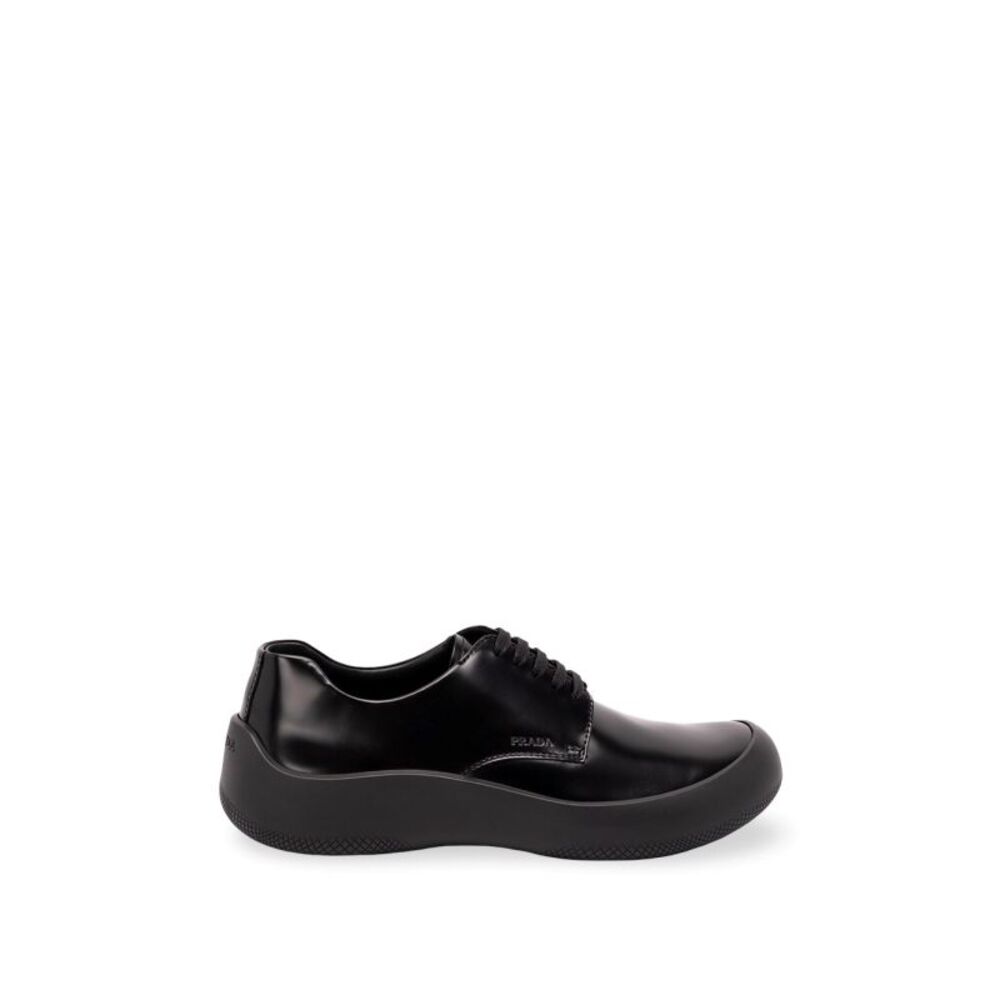 Prada Men Brushed Leather Laced Shoes
